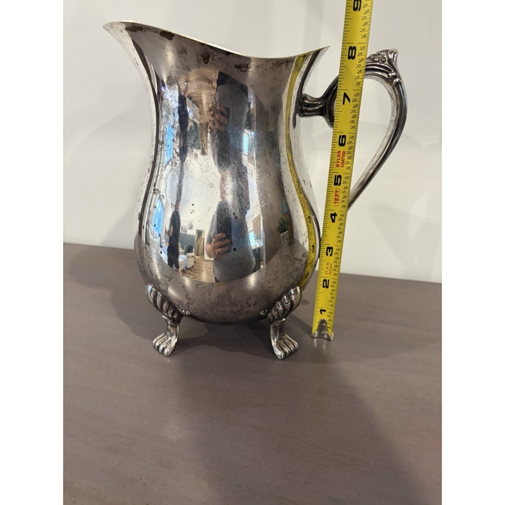 Leonard Silver Plated Pitcher Coffee Tea Pot Footed Antique Ornate fancy elegent - Picture 12 of 13